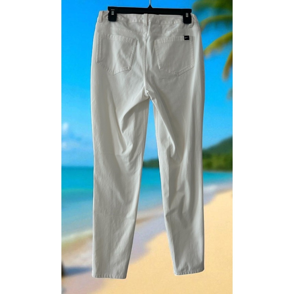 Nike Dri Fit Skinny Jeans‎ Womens  4  White Mid Rise Zip Fly Comfort Pants Nike